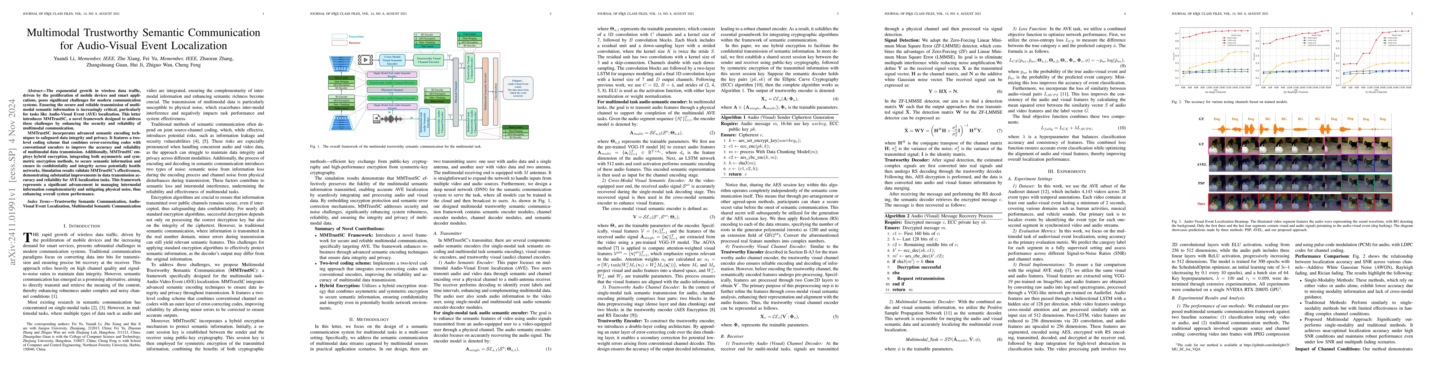 Thumbnail for Multimodal Trustworthy Semantic Communication for Audio-Visual Event
  Localization