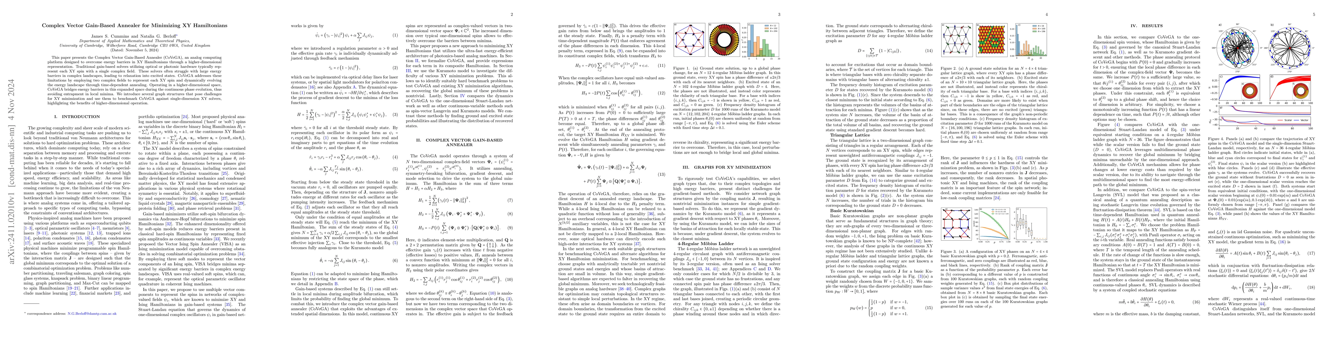 Thumbnail for Complex Vector Gain-Based Annealer for Minimizing XY Hamiltonians