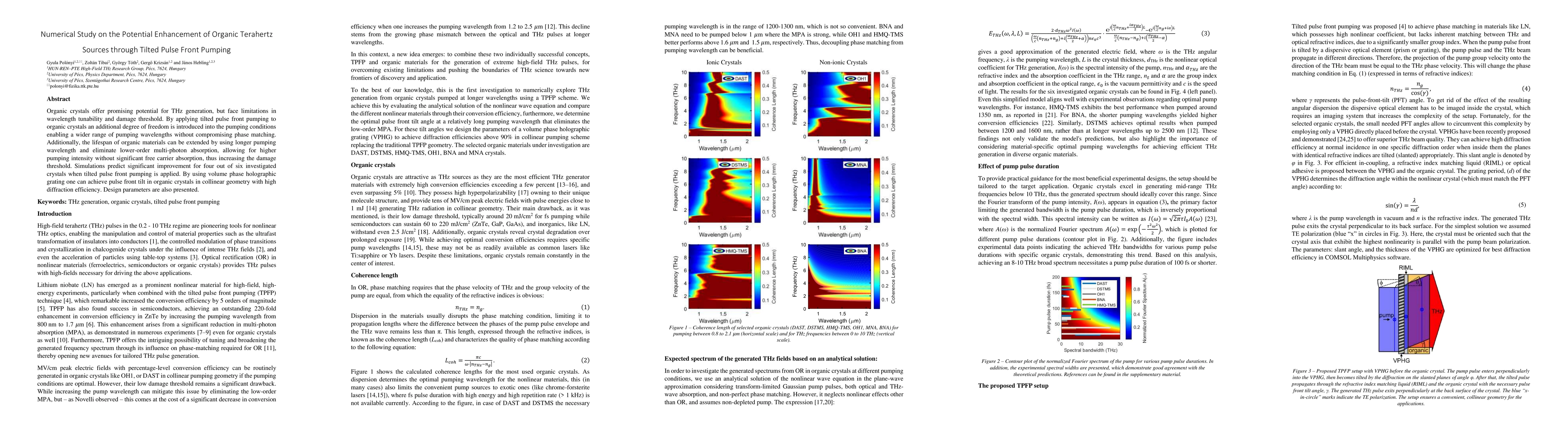 Thumbnail for Numerical Study on the Potential Enhancement of Organic Terahertz
  Sources through Tilted Pulse Front Pumping
