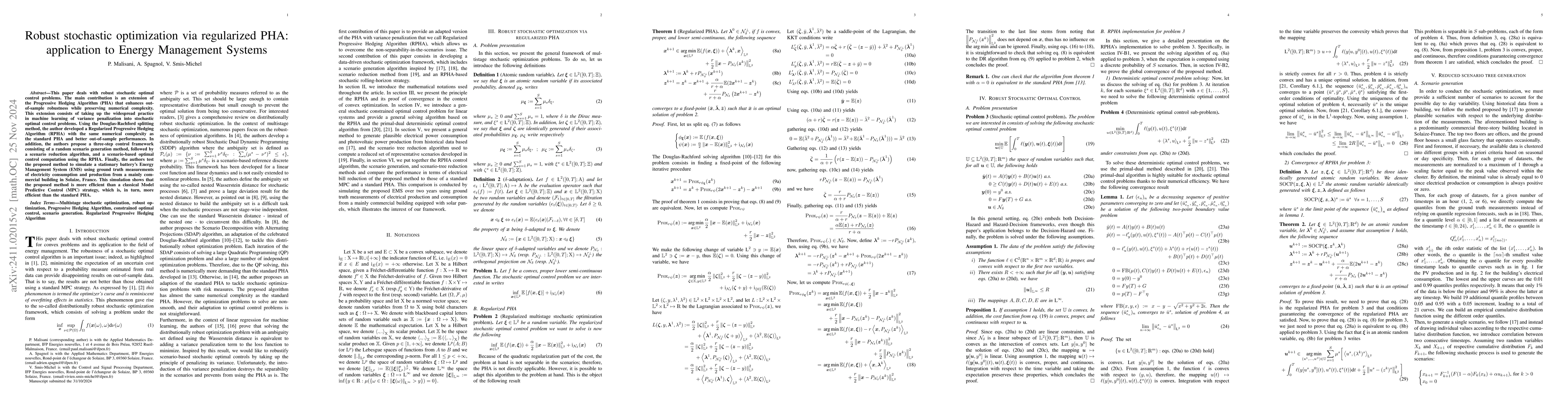 Thumbnail for Robust stochastic optimization via regularized PHA: application to
  Energy Management Systems