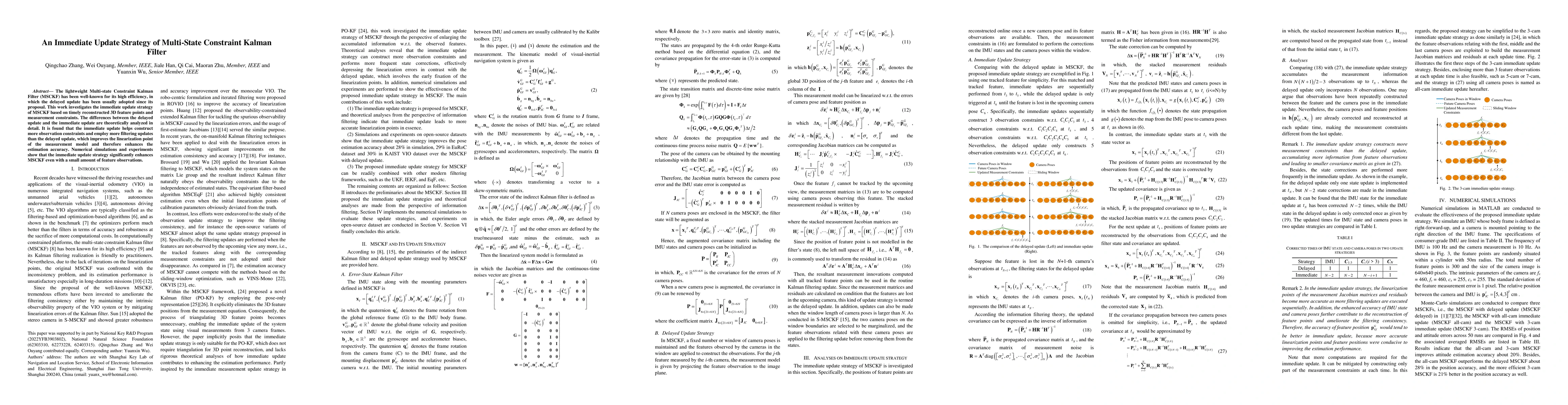 Thumbnail for An Immediate Update Strategy of Multi-State Constraint Kalman Filter