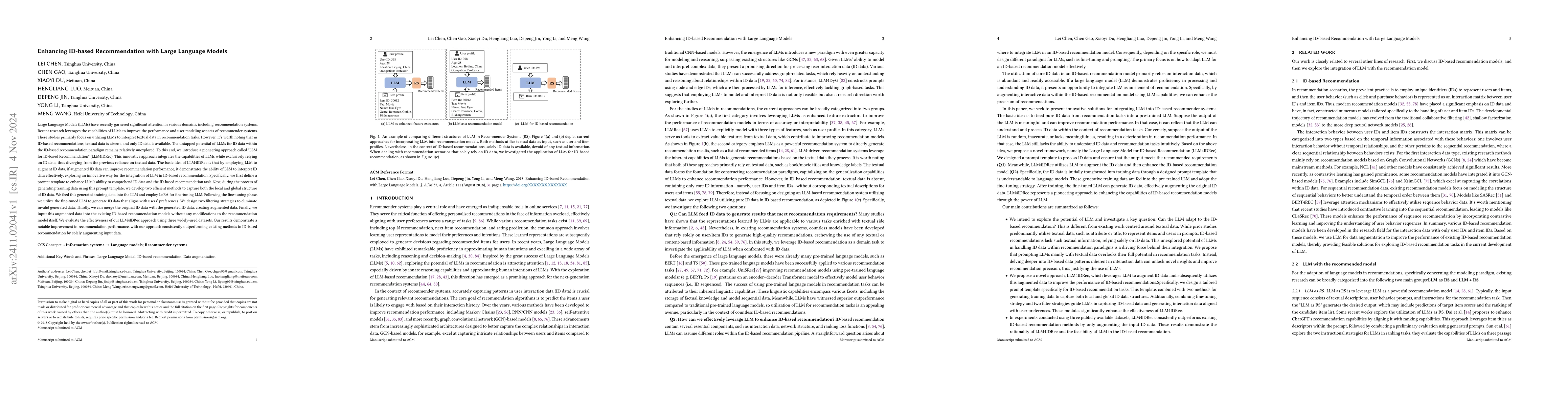 Thumbnail for Enhancing ID-based Recommendation with Large Language Models