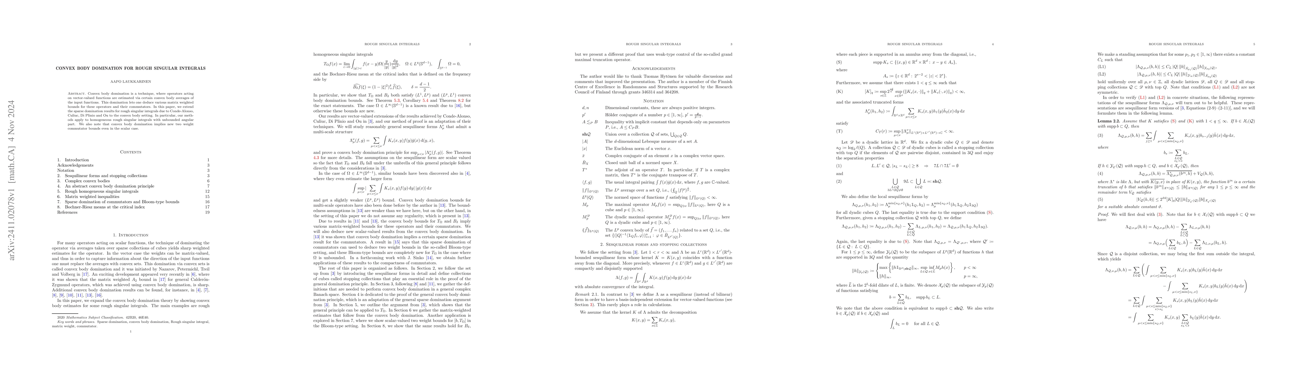 Thumbnail for Convex body domination for rough singular integrals