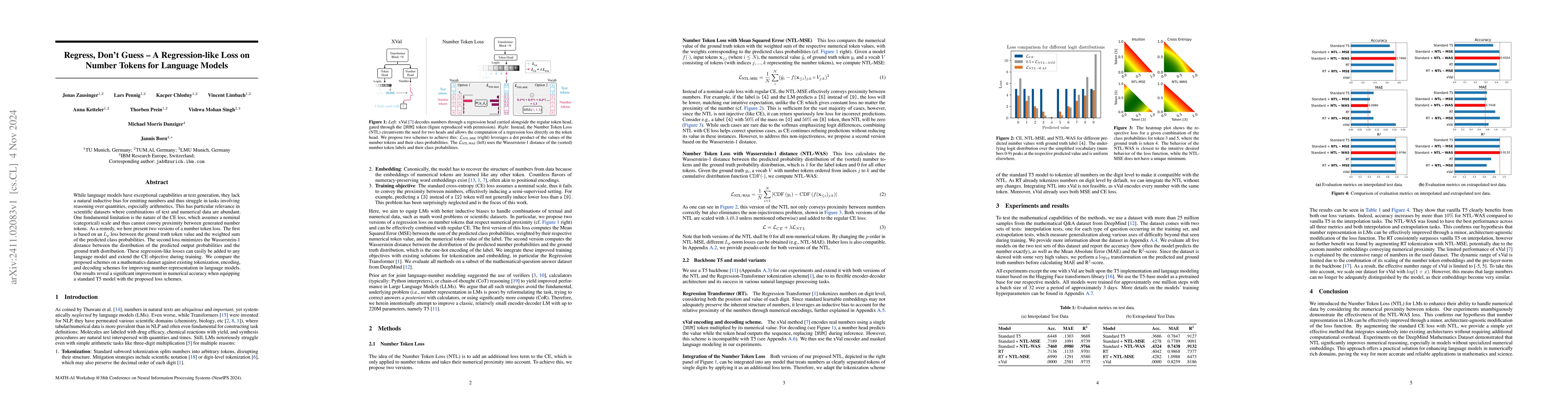 Thumbnail for Regress, Don't Guess -- A Regression-like Loss on Number Tokens for
  Language Models