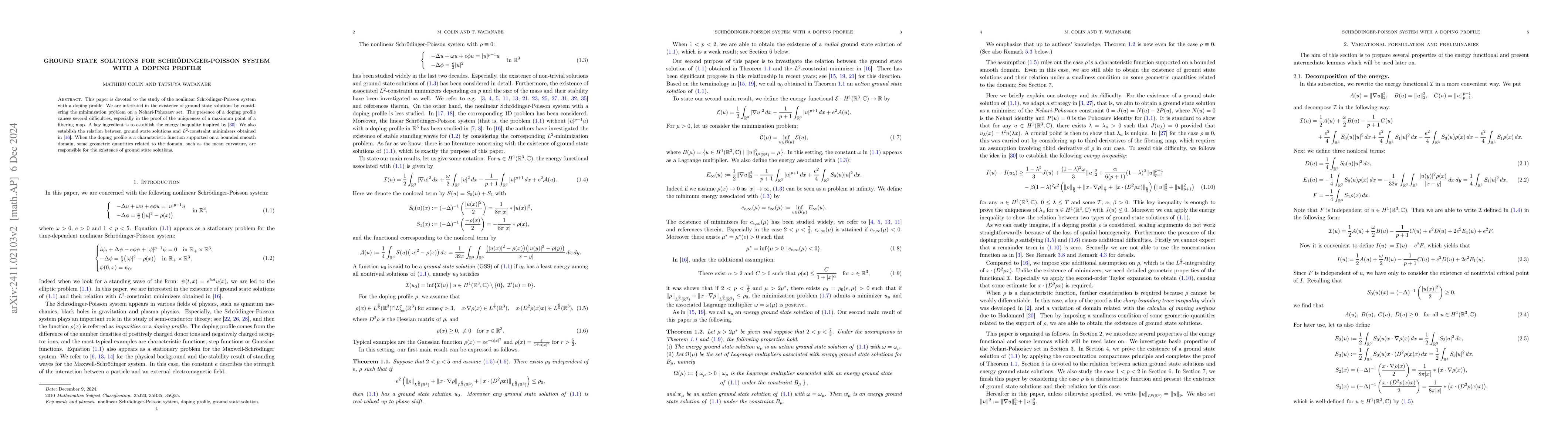 Thumbnail for Ground state solutions for Schrödinger-Poisson system with a doping
  profile