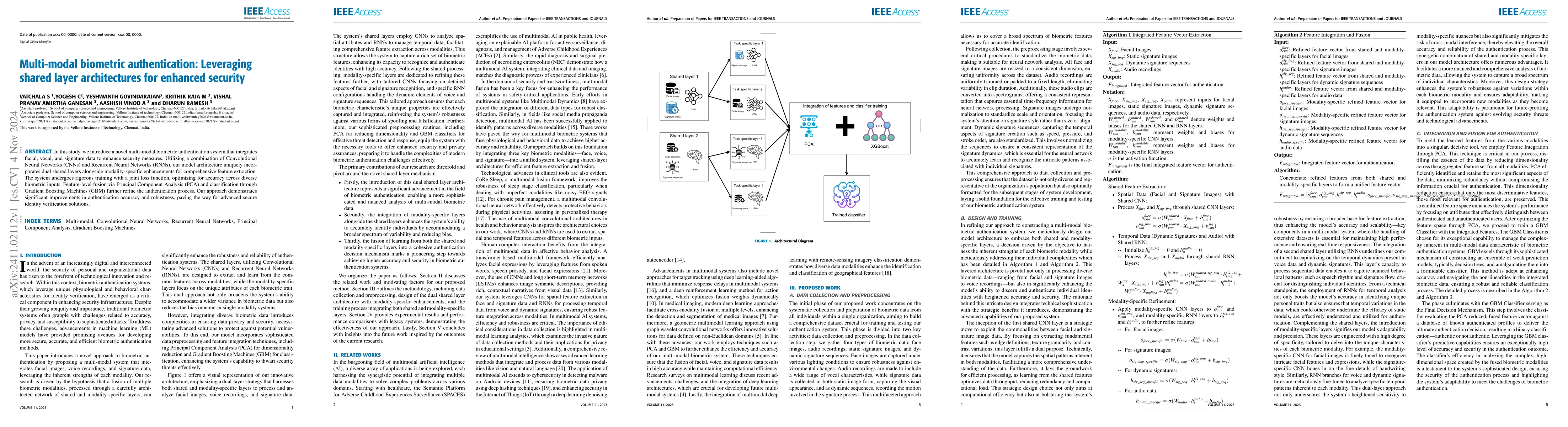 Thumbnail for Multi-modal biometric authentication: Leveraging shared layer
  architectures for enhanced security