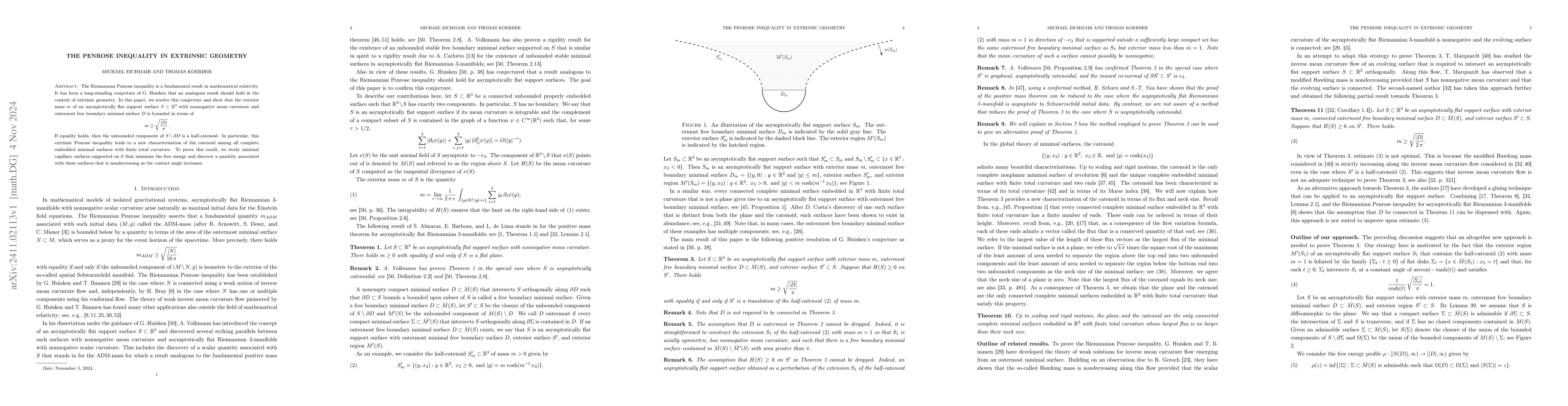 Thumbnail for The Penrose inequality in extrinsic geometry
