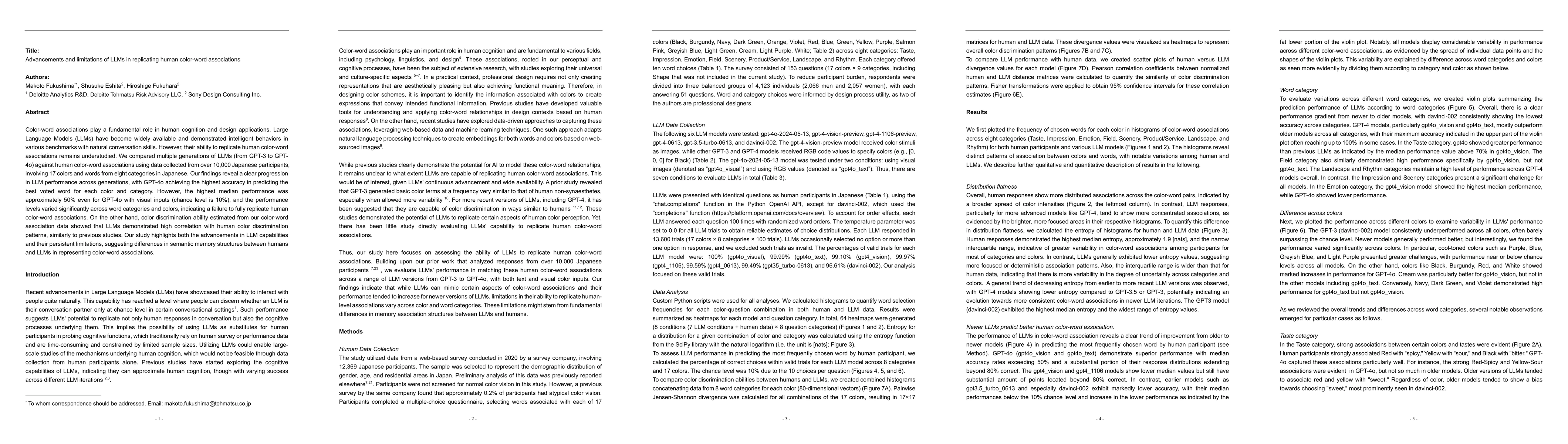 Thumbnail for Advancements and limitations of LLMs in replicating human color-word
  associations