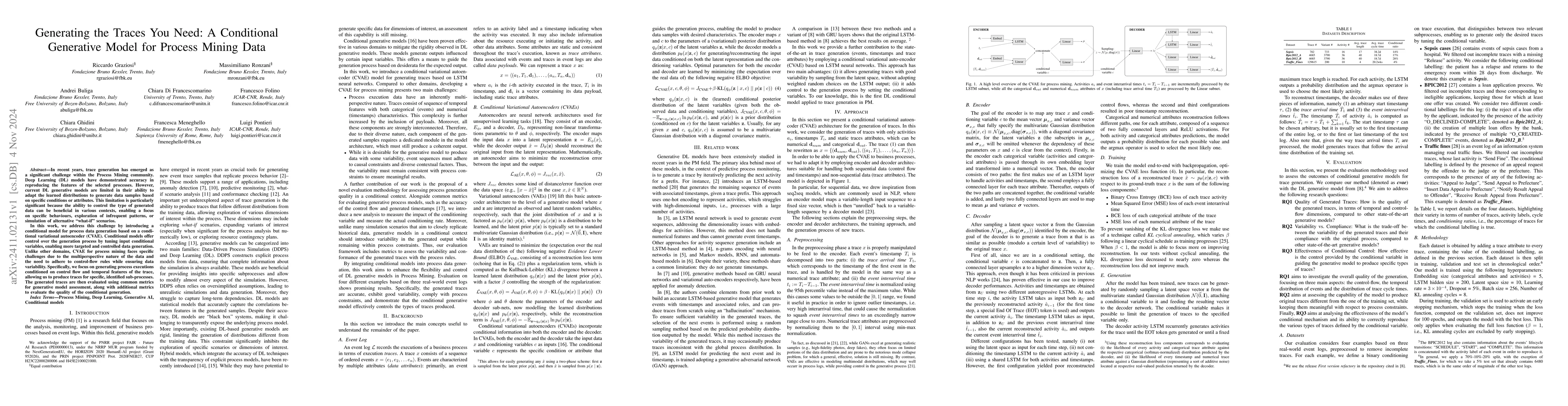Thumbnail for Generating the Traces You Need: A Conditional Generative Model for
  Process Mining Data