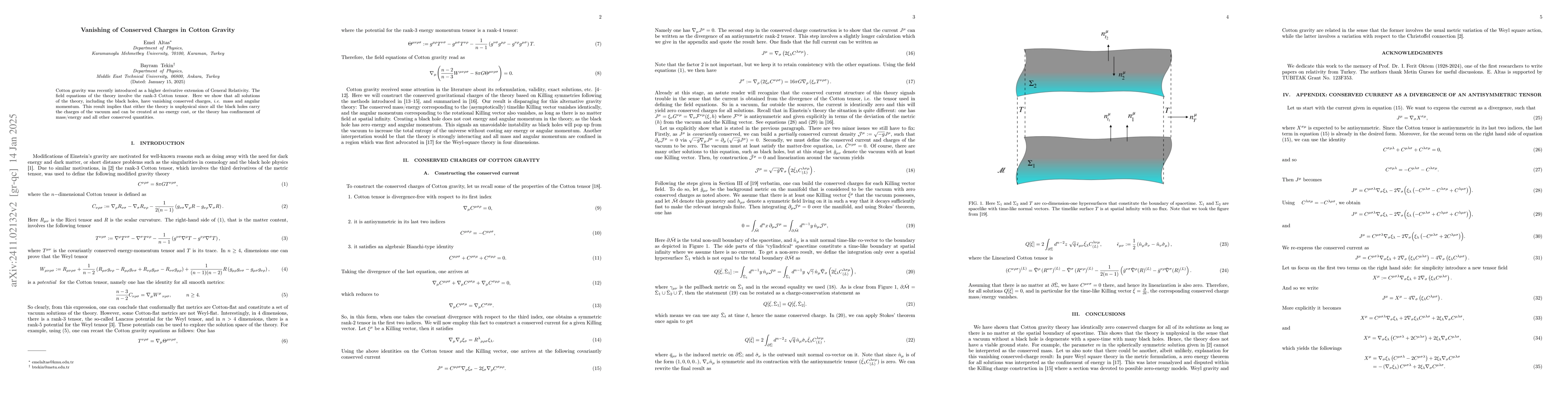 Thumbnail for Vanishing of Conserved Charges in Cotton Gravity