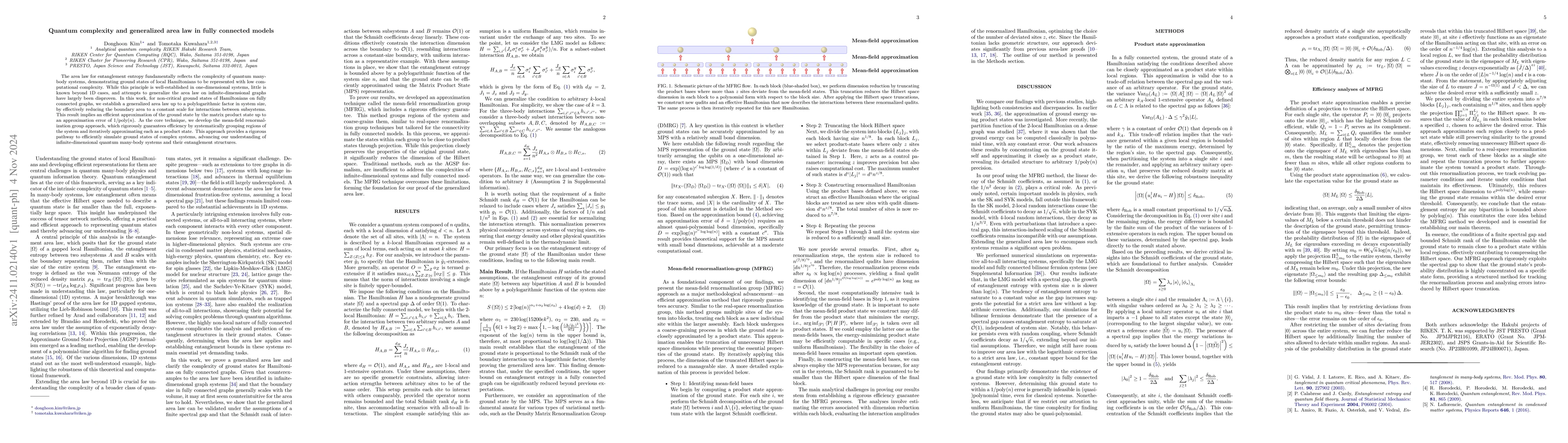 Thumbnail for Quantum complexity and generalized area law in fully connected models