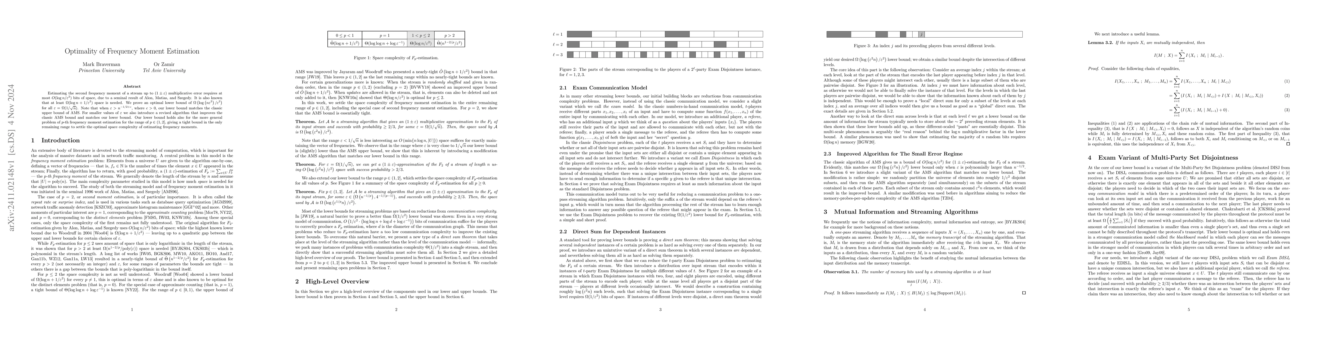 Thumbnail for Optimality of Frequency Moment Estimation