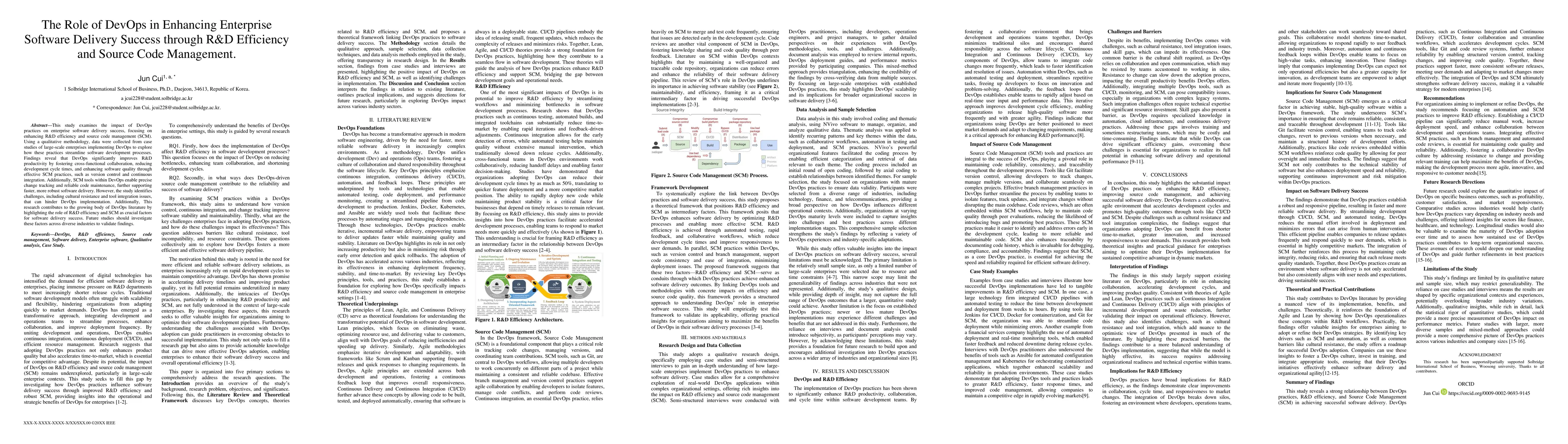 Thumbnail for The Role of DevOps in Enhancing Enterprise Software Delivery Success
  through R&D Efficiency and Source Code Management