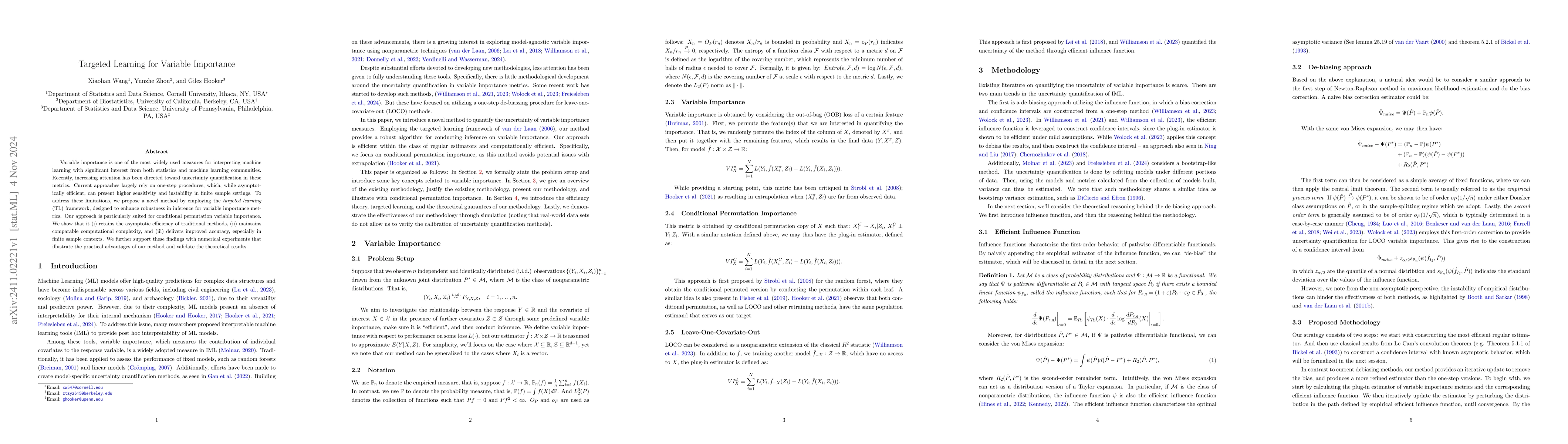 Thumbnail for Targeted Learning for Variable Importance