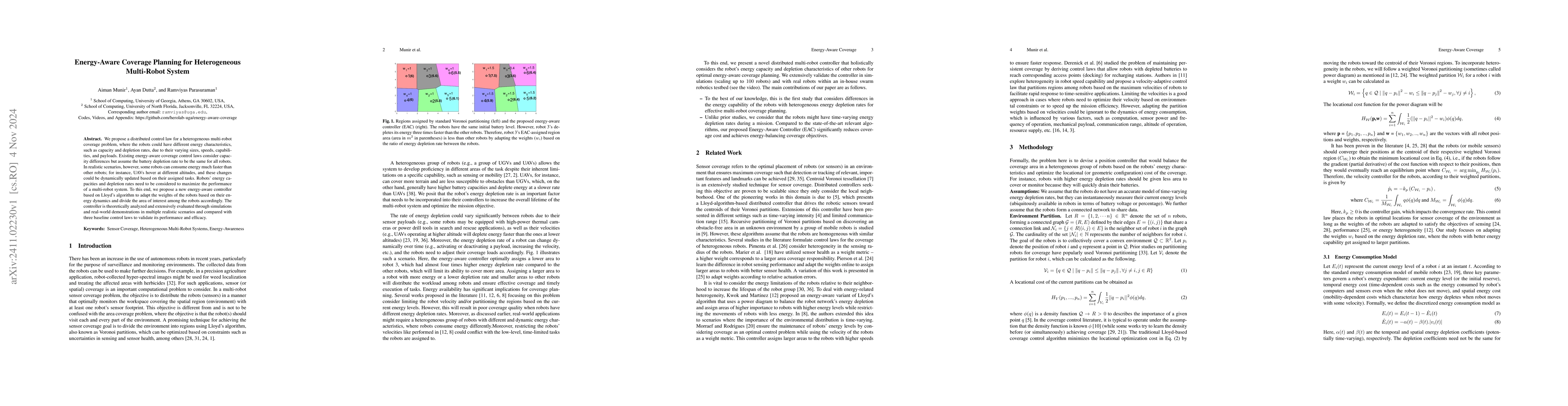 Thumbnail for Energy-Aware Coverage Planning for Heterogeneous Multi-Robot System