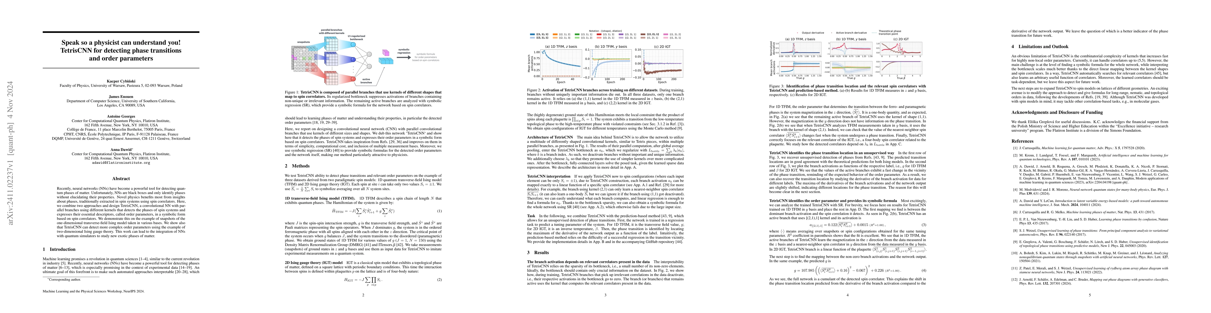 Thumbnail for Speak so a physicist can understand you! TetrisCNN for detecting phase
  transitions and order parameters