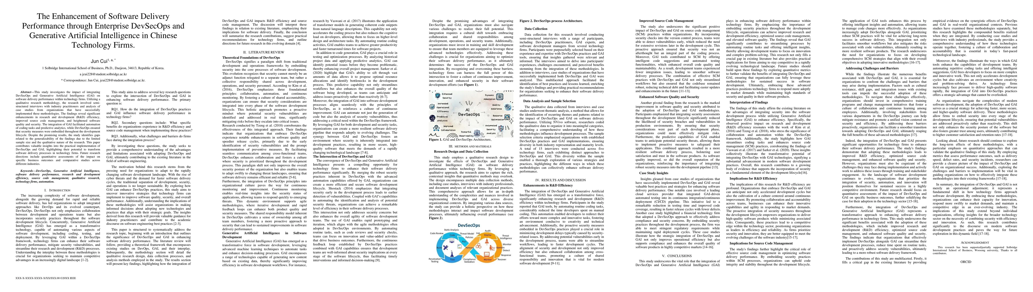 Thumbnail for The Enhancement of Software Delivery Performance through Enterprise
  DevSecOps and Generative Artificial Intelligence in Chinese Technology Firms