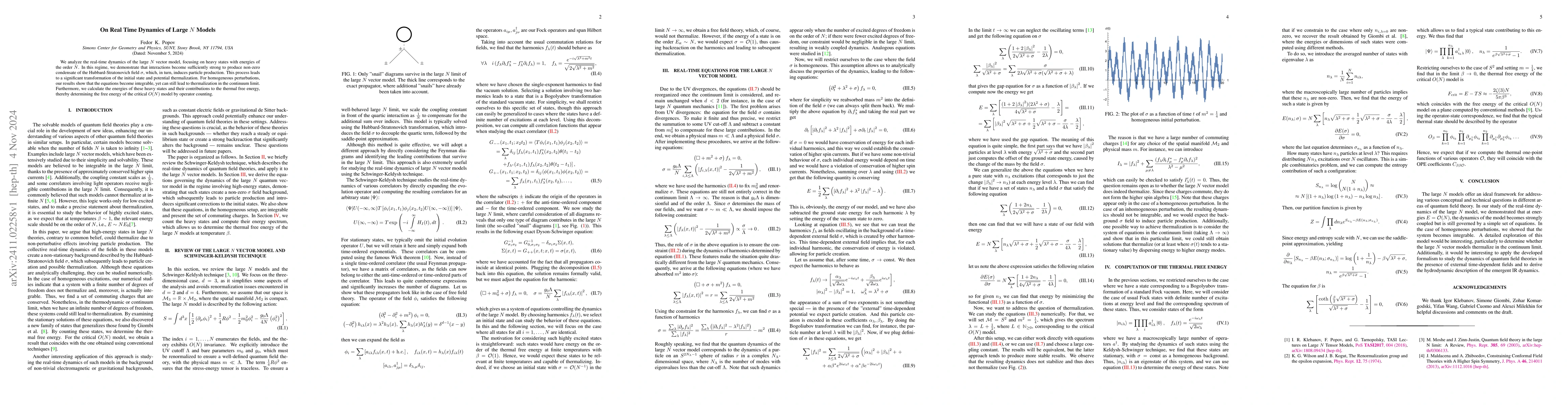 Thumbnail for On Real Time Dynamics of Large $N$ Models