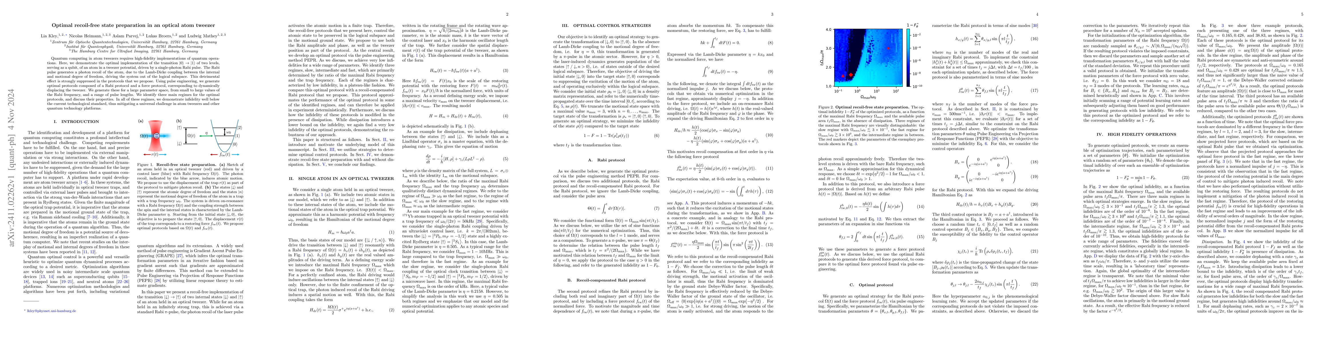 Thumbnail for Optimal recoil-free state preparation in an optical atom tweezer