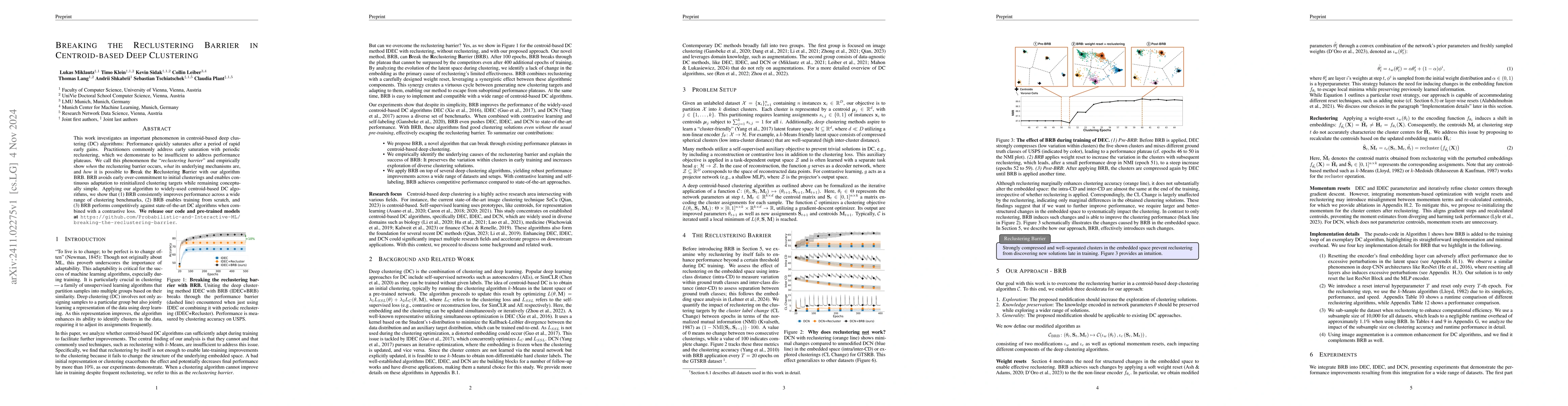 Thumbnail for Breaking the Reclustering Barrier in Centroid-based Deep Clustering