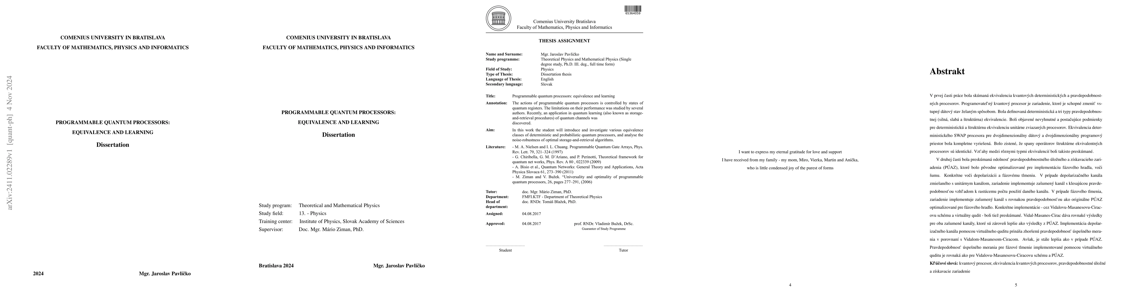 Thumbnail for Programmable Quantum Processors: Equivalence and Learning
