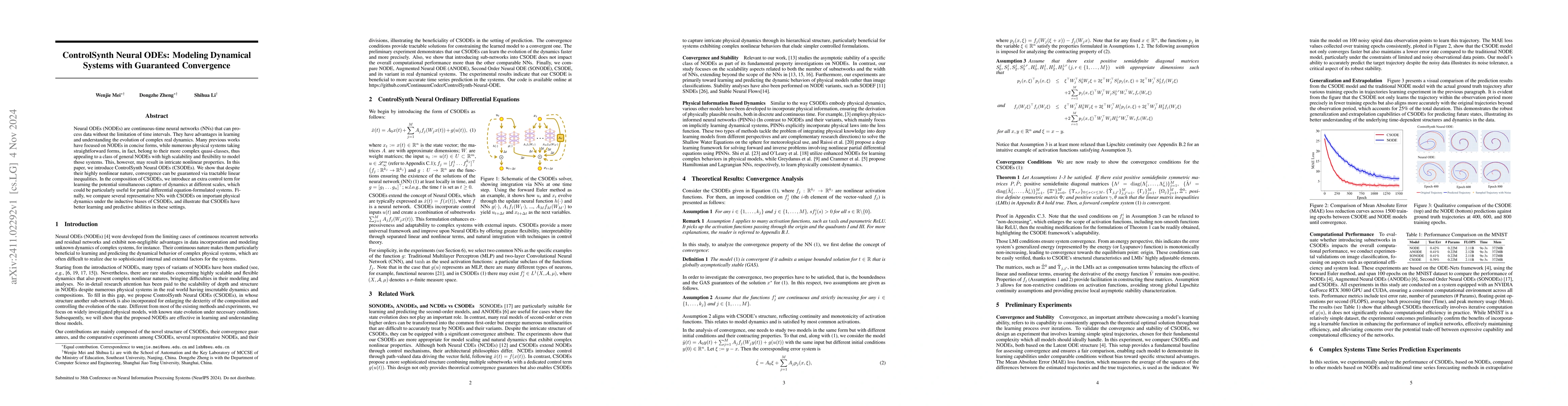 Thumbnail for ControlSynth Neural ODEs: Modeling Dynamical Systems with Guaranteed
  Convergence