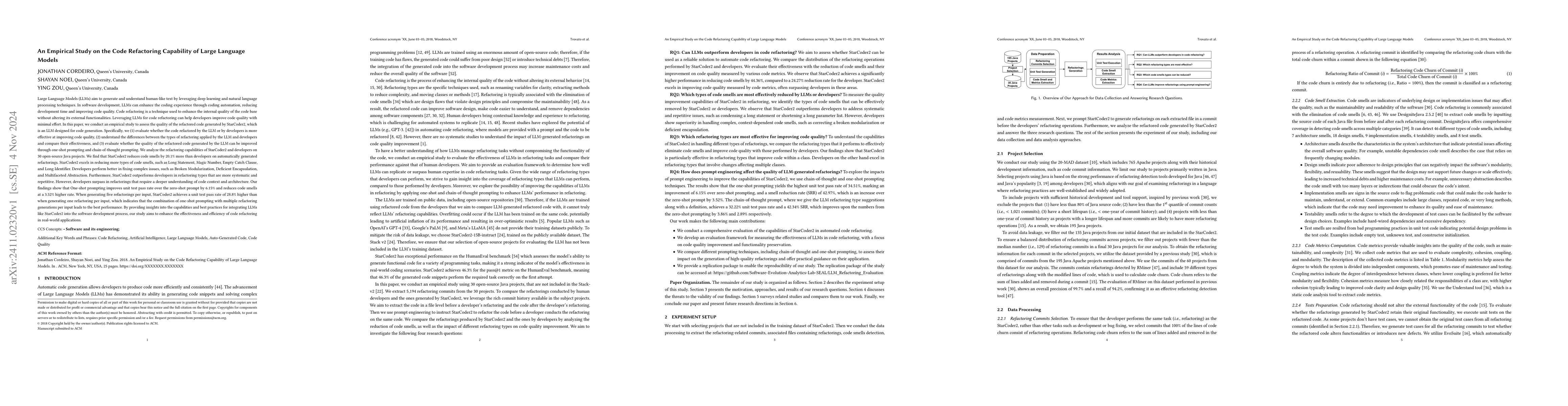 Thumbnail for An Empirical Study on the Code Refactoring Capability of Large Language
  Models