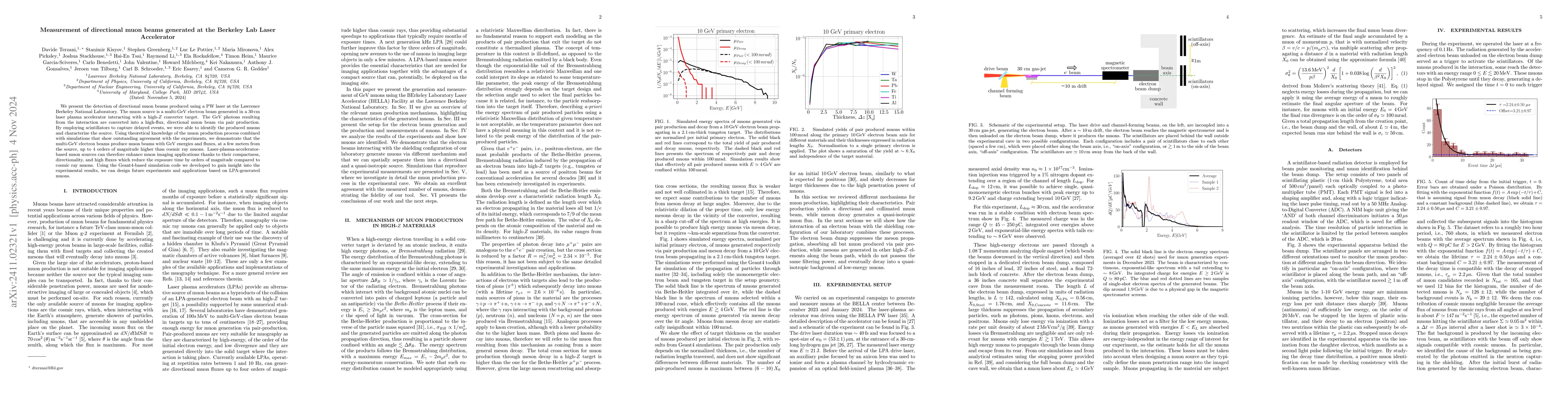 Thumbnail for Measurement of directional muon beams generated at the Berkeley Lab
  Laser Accelerator