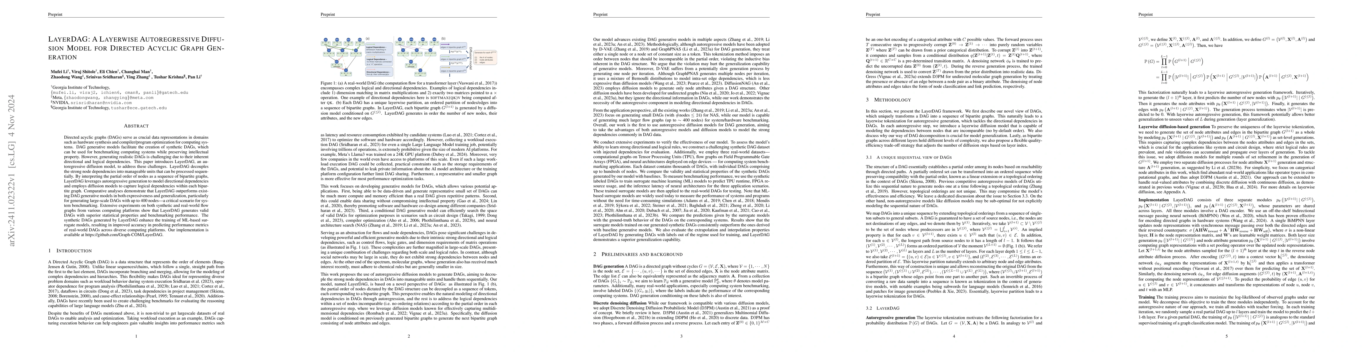 Thumbnail for LayerDAG: A Layerwise Autoregressive Diffusion Model for Directed
  Acyclic Graph Generation