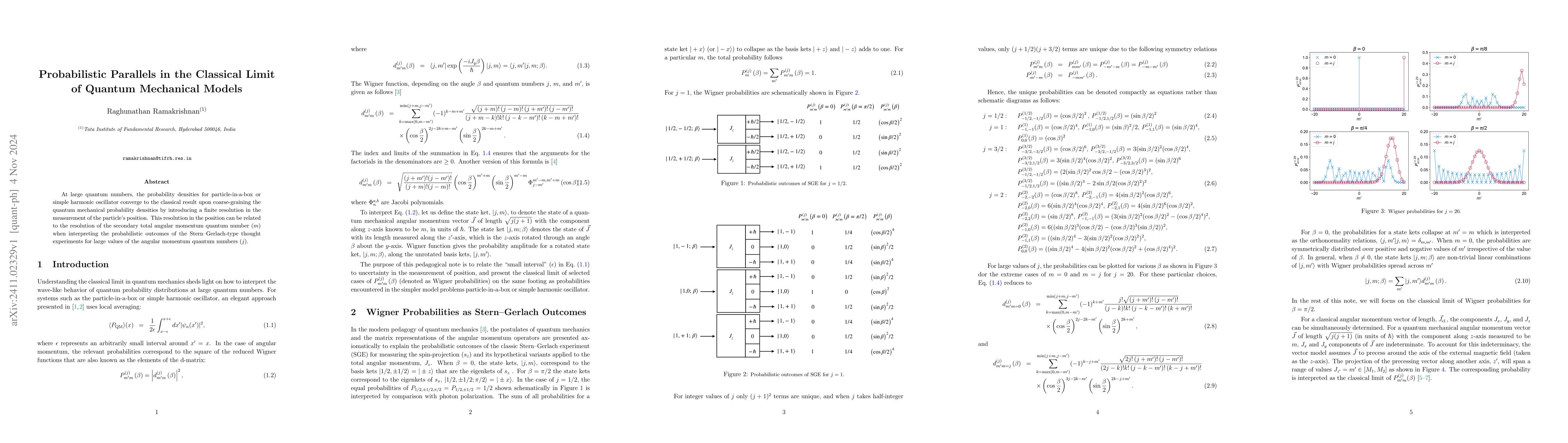 Thumbnail for Probabilistic Parallels in the Classical Limit of Quantum Mechanical
  Models