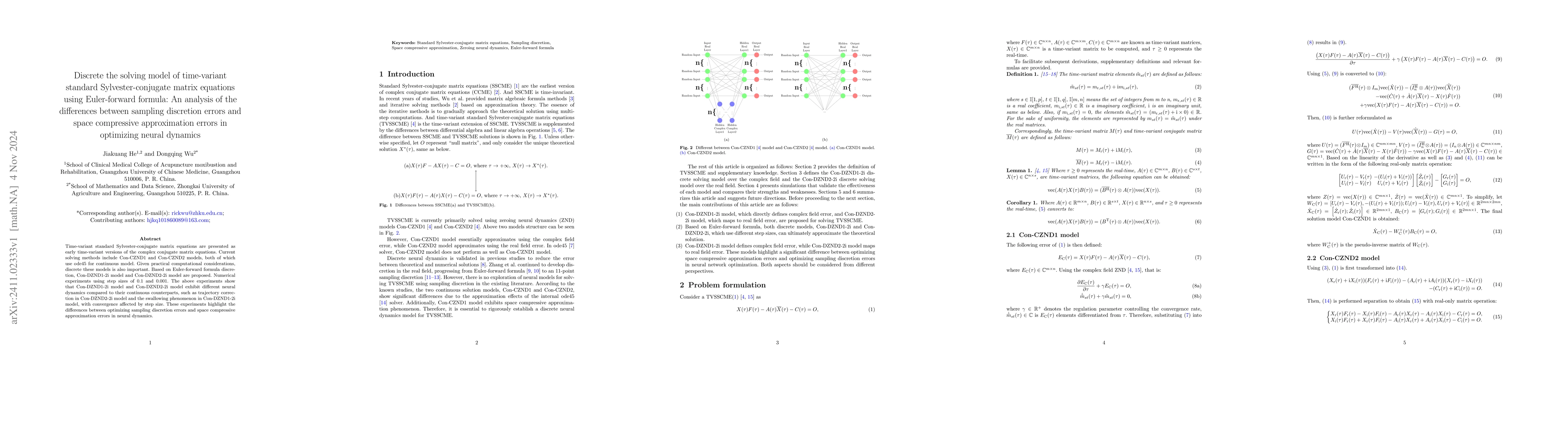 Thumbnail for Discrete the solving model of time-variant standard Sylvester-conjugate
  matrix equations using Euler-forward formula
