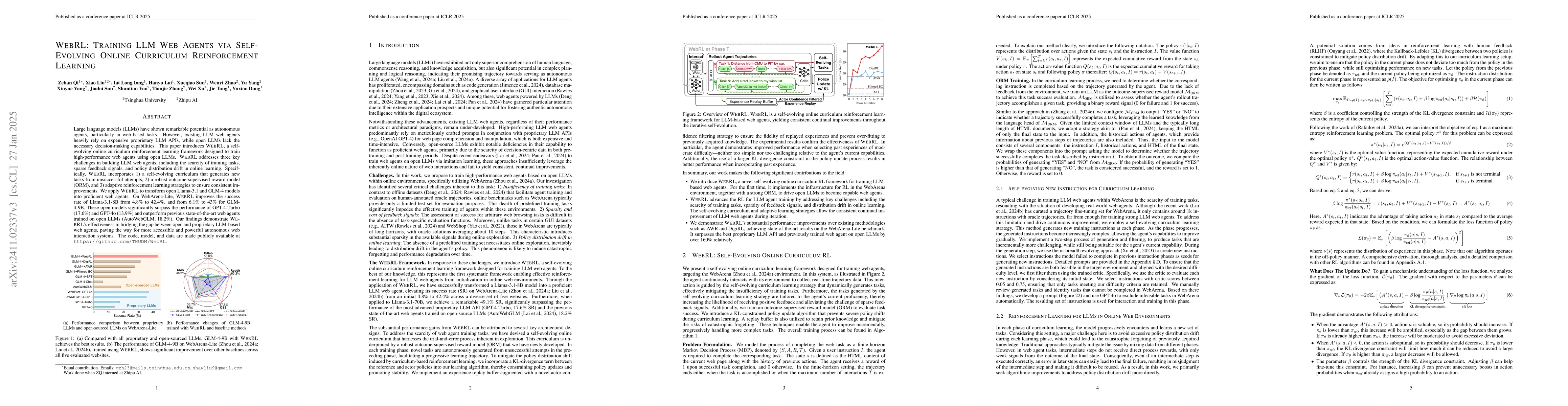 Thumbnail for WebRL: Training LLM Web Agents via Self-Evolving Online Curriculum
  Reinforcement Learning