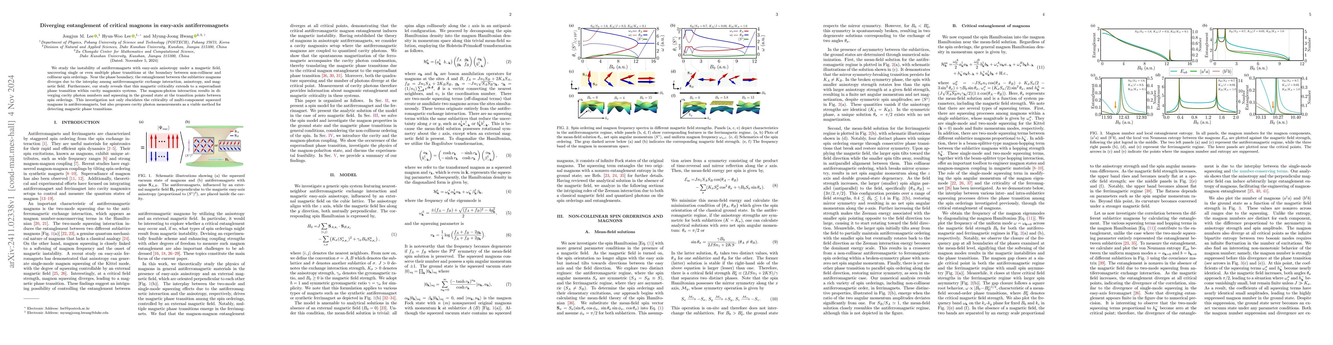 Thumbnail for Diverging entanglement of critical magnons in easy-axis antiferromagnets