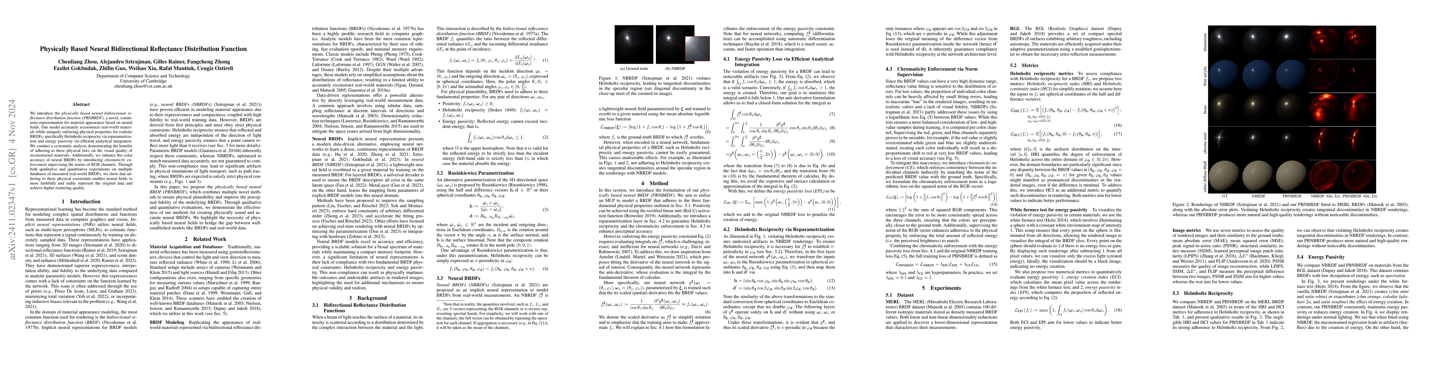 Thumbnail for Physically Based Neural Bidirectional Reflectance Distribution Function