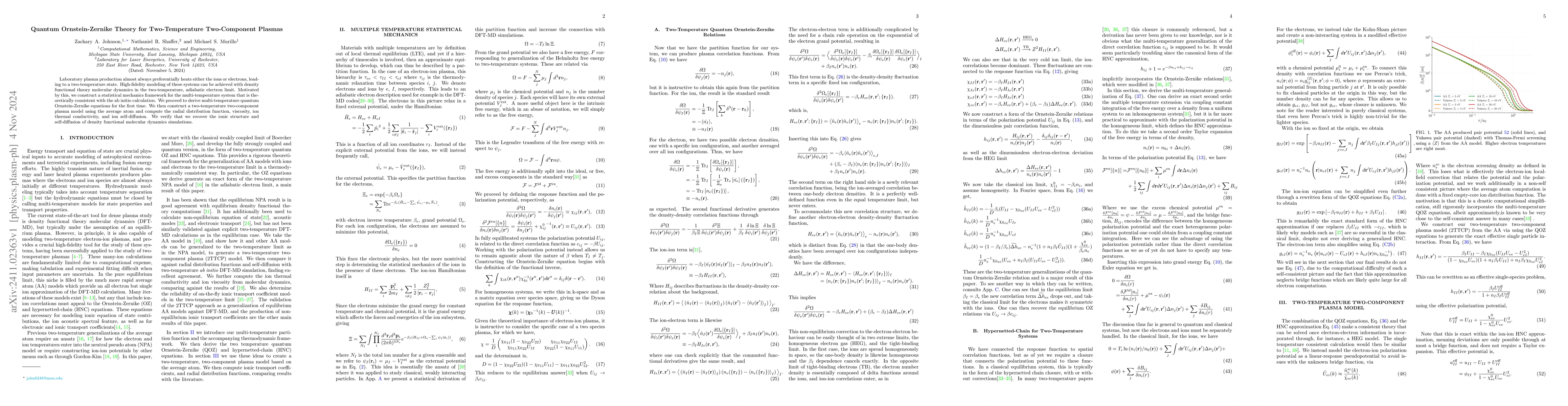 Thumbnail for Quantum Ornstein-Zernike Theory for Two-Temperature Two-Component
  Plasmas
