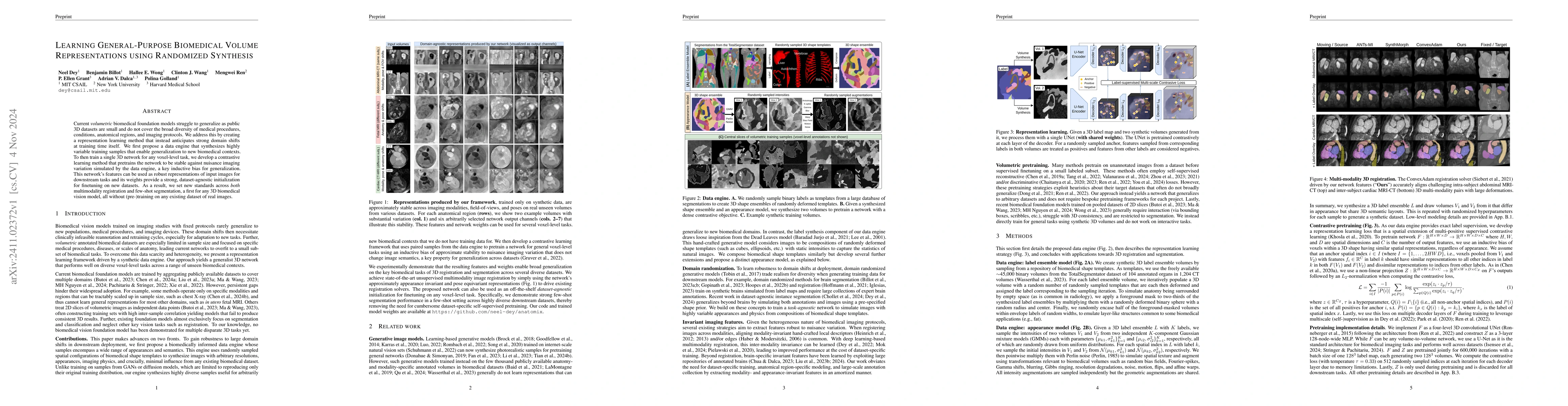 Thumbnail for Learning General-Purpose Biomedical Volume Representations using
  Randomized Synthesis