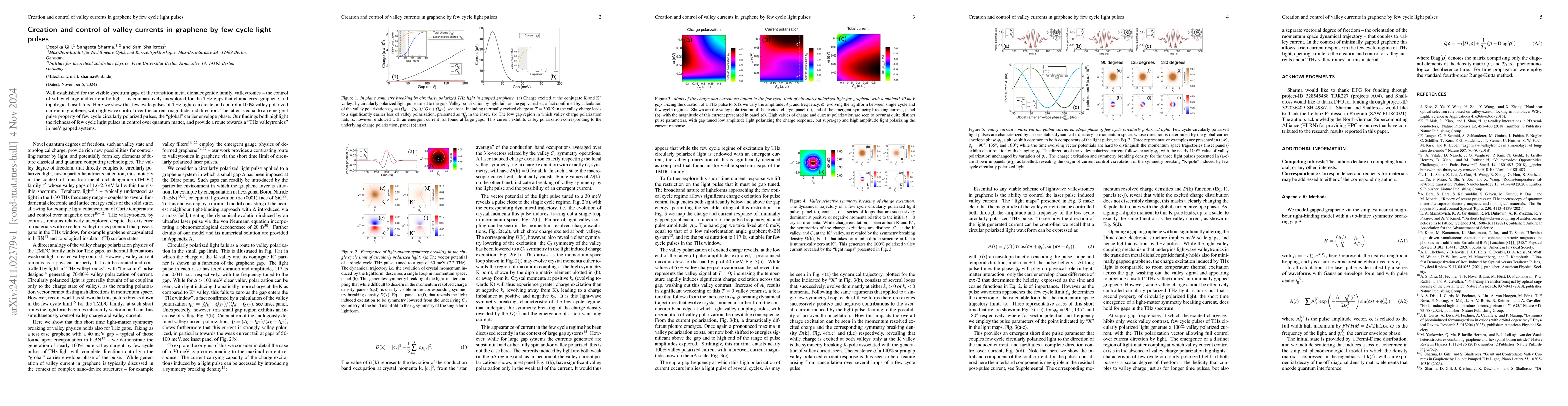 Thumbnail for Creation and control of valley currents in graphene by few cycle light
  pulses
