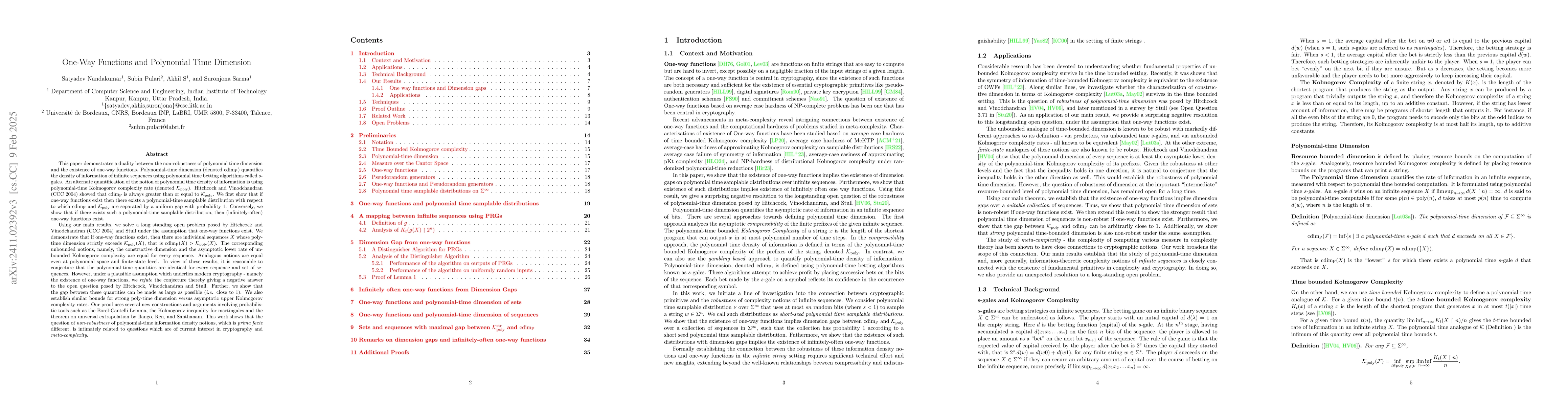 Thumbnail for One-Way Functions and Polynomial Time Dimension