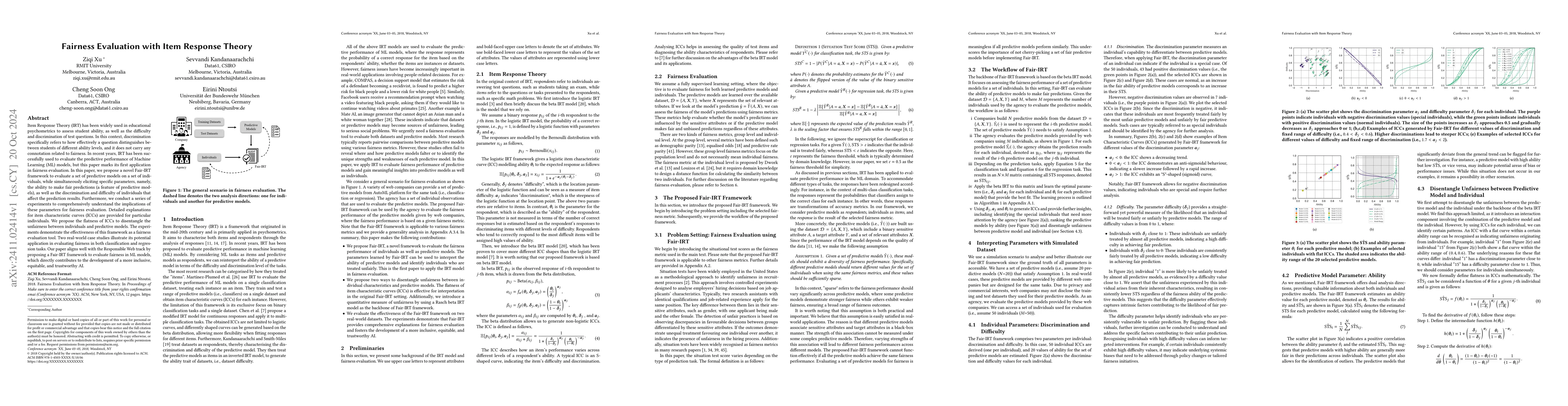 Thumbnail for Fairness Evaluation with Item Response Theory