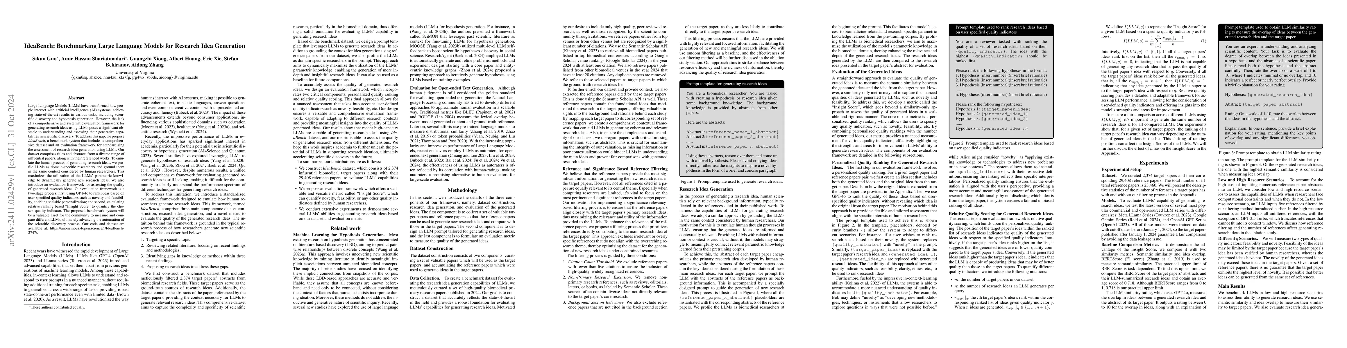 Thumbnail for IdeaBench: Benchmarking Large Language Models for Research Idea
  Generation