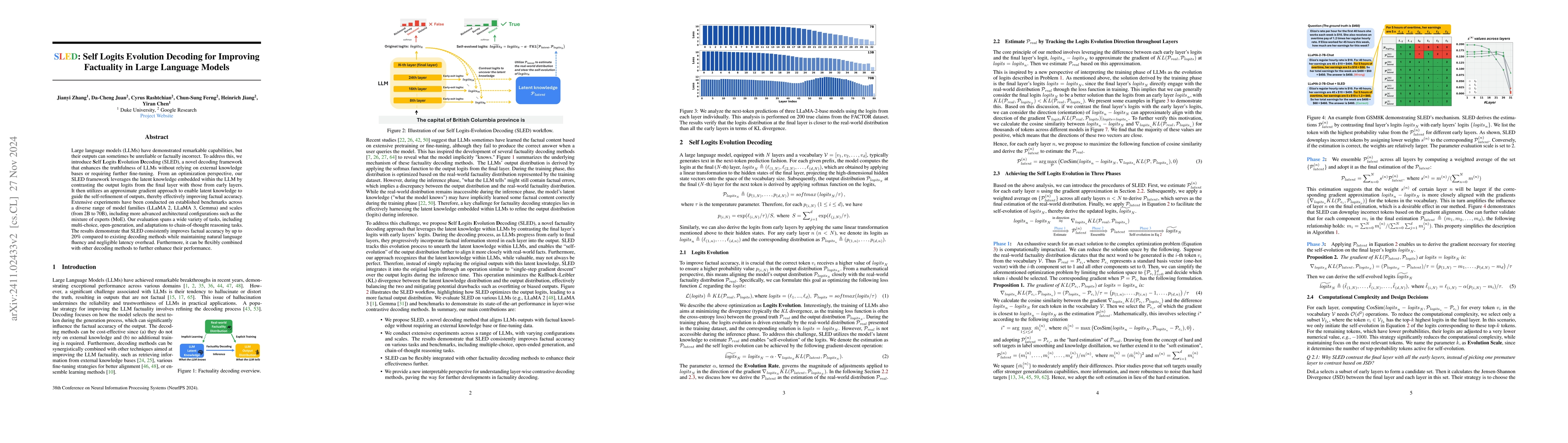 Thumbnail for SLED: Self Logits Evolution Decoding for Improving Factuality in Large
  Language Models