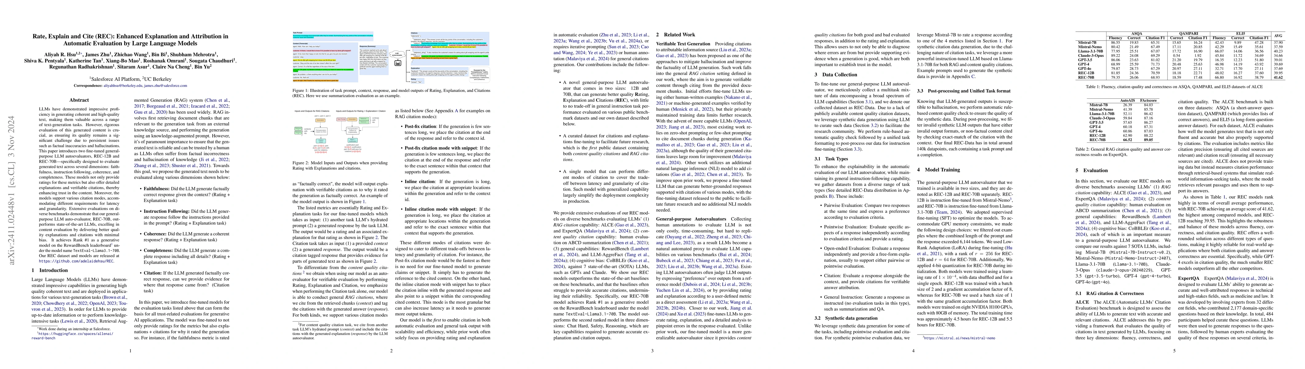 Thumbnail for Rate, Explain and Cite (REC): Enhanced Explanation and Attribution in
  Automatic Evaluation by Large Language Models