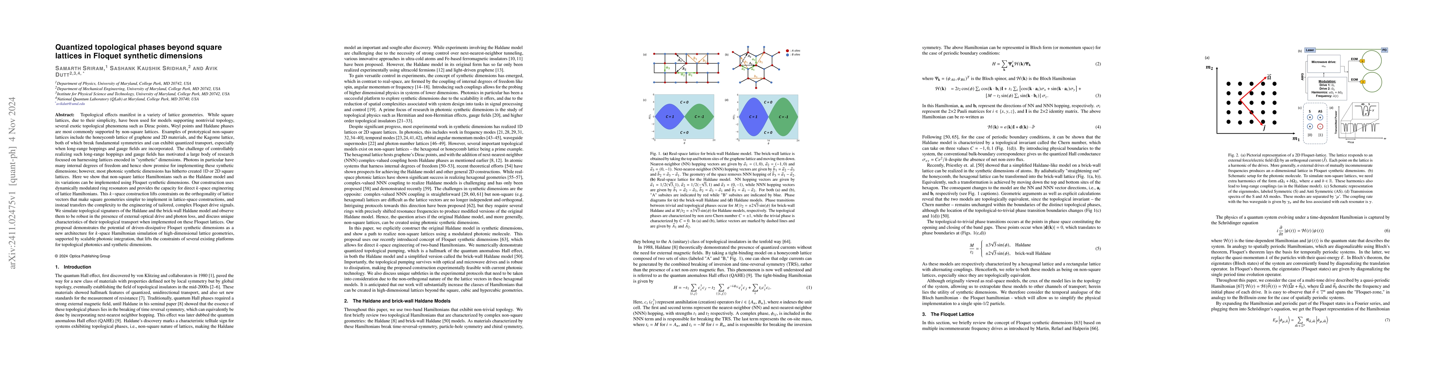 Thumbnail for Quantized topological phases beyond square lattices in Floquet synthetic
  dimensions