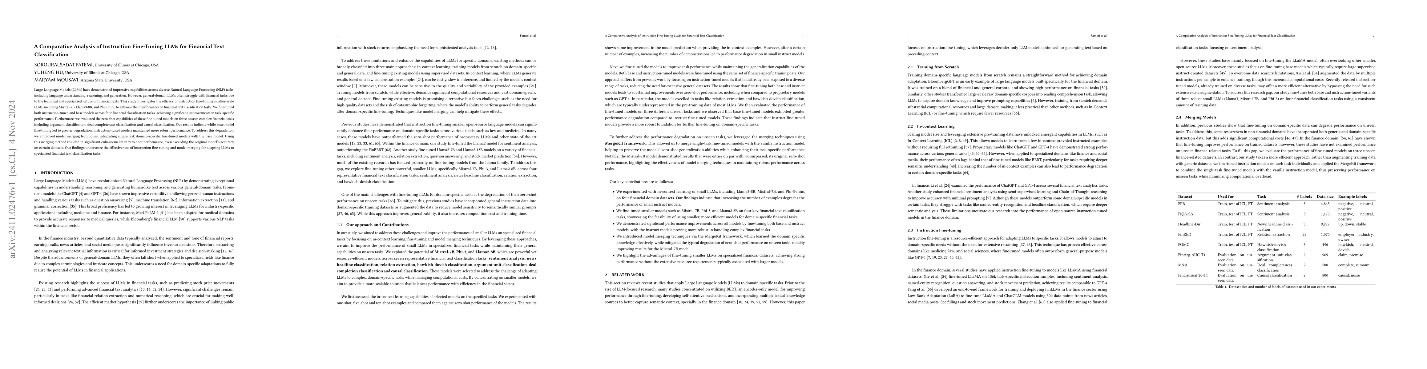 Thumbnail for A Comparative Analysis of Instruction Fine-Tuning LLMs for Financial
  Text Classification