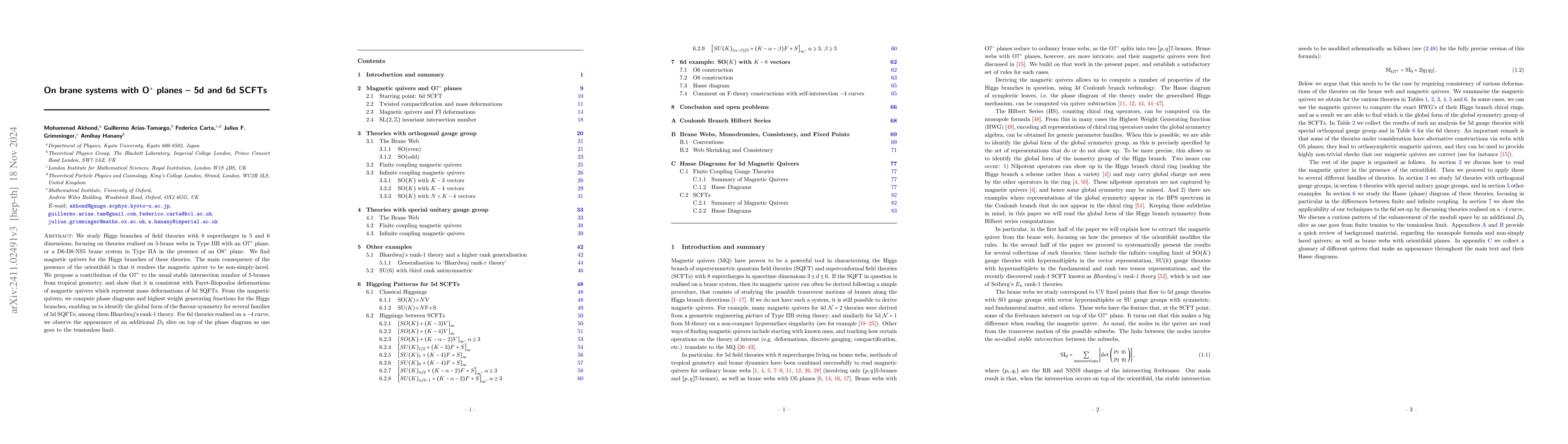 Thumbnail for On brane systems with O${}^+$ planes -- 5d and 6d SCFTs