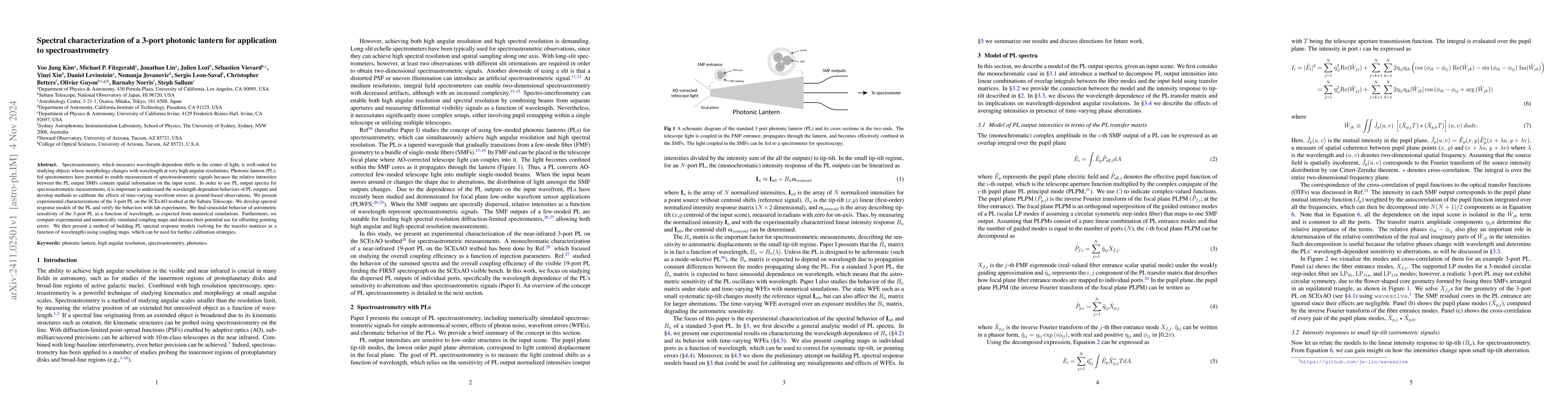 Thumbnail for Spectral characterization of a 3-port photonic lantern for application
  to spectroastrometry