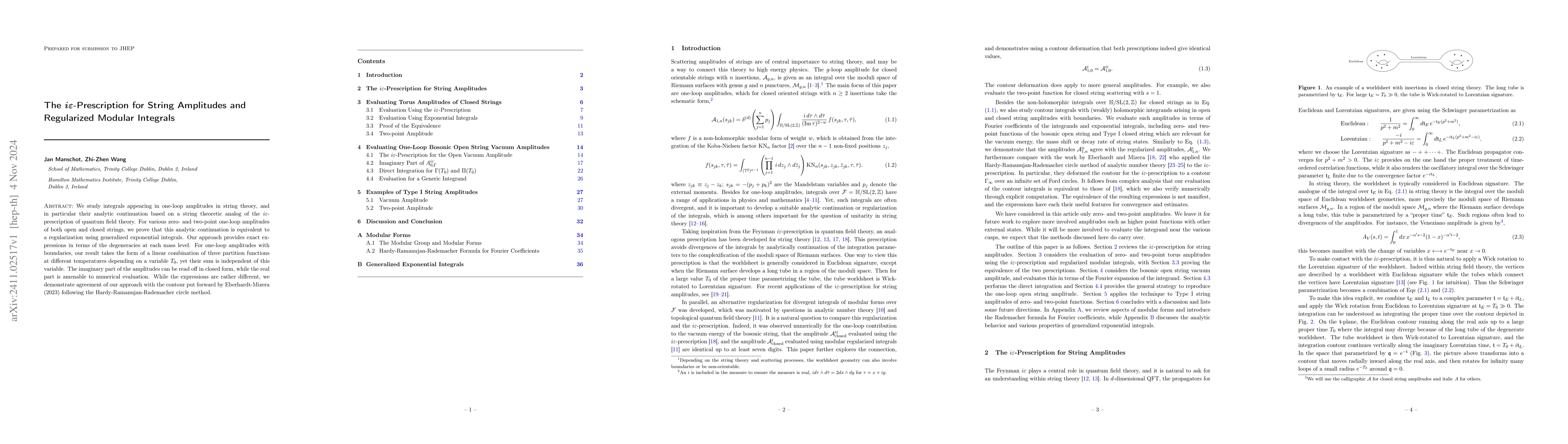 Thumbnail for The $i\varepsilon$-Prescription for String Amplitudes and Regularized
  Modular Integrals