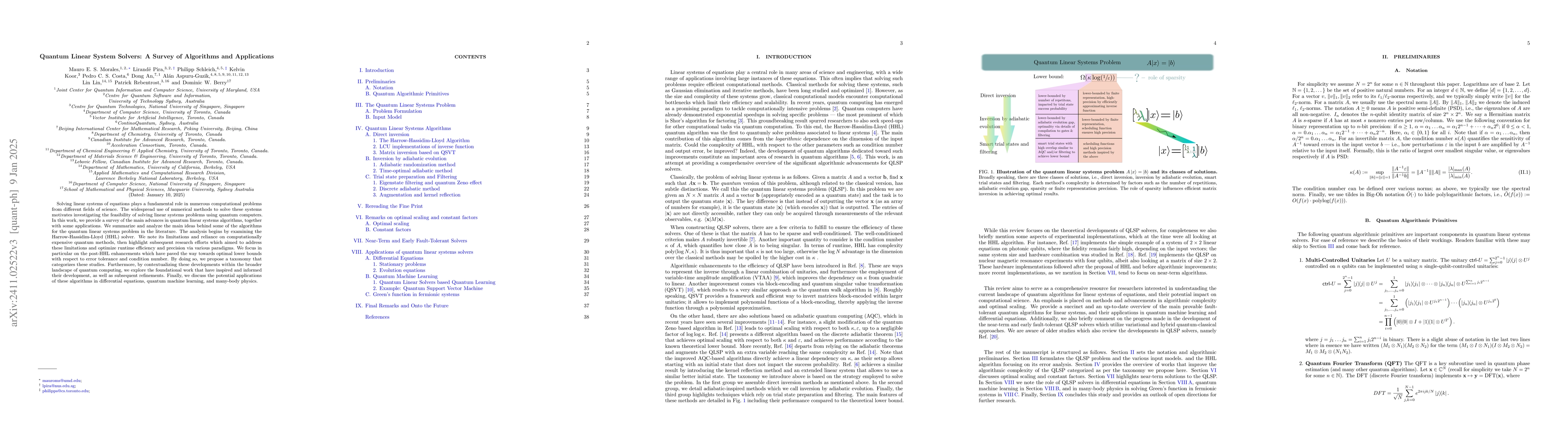 Thumbnail for Quantum Linear System Solvers: A Survey of Algorithms and Applications