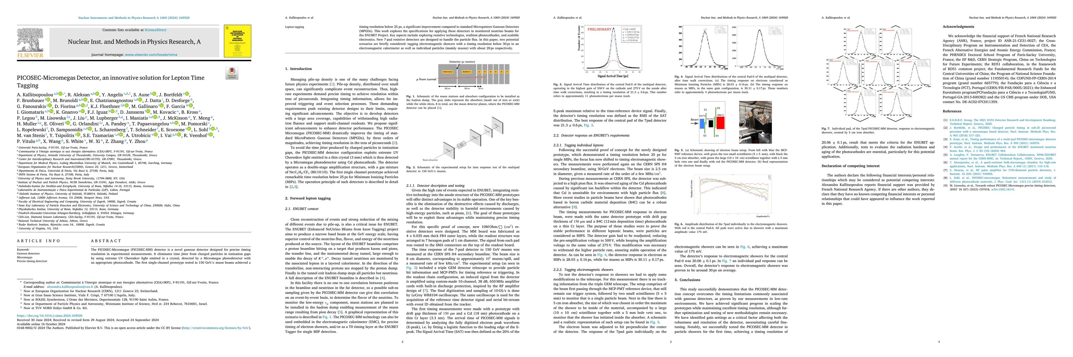 Thumbnail for PICOSEC-Micromegas Detector, an innovative solution for Lepton Time
  Tagging