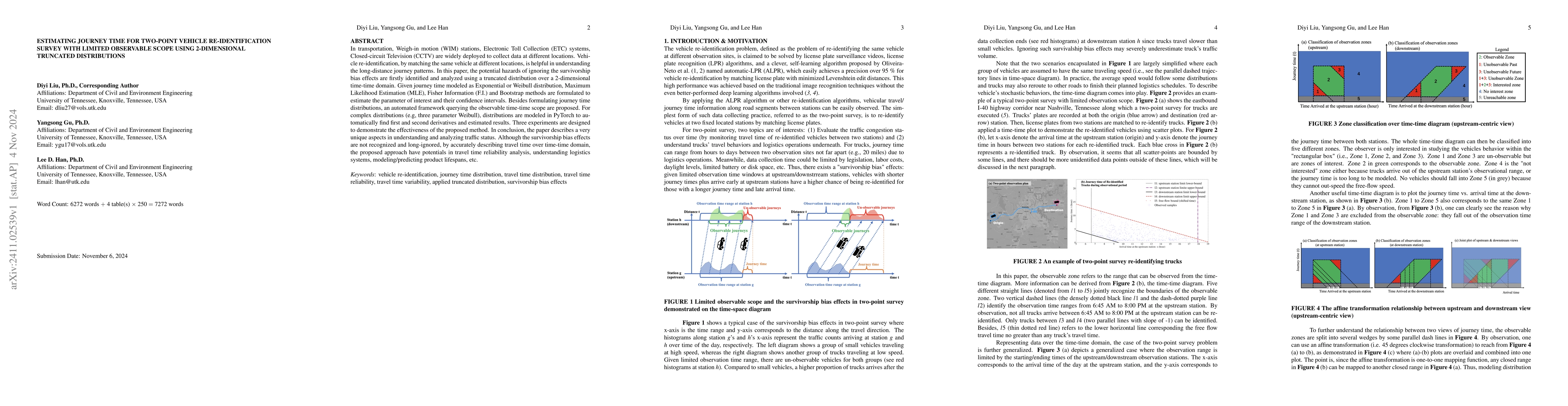 Thumbnail for Estimating journey time for two-point vehicle re-identification survey
  with limited observable scope using 2-dimensional truncated distributions